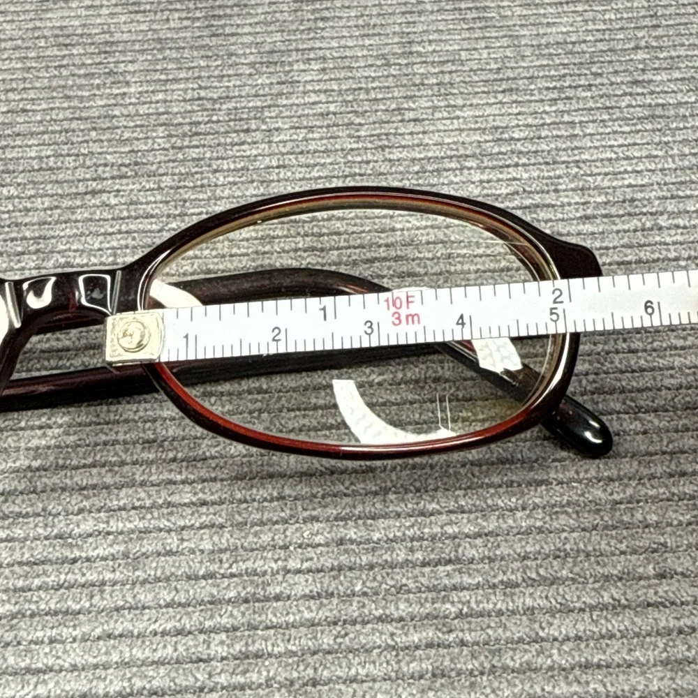 Halston‎ H 58 COL 30 Burgundy Red Oval Eyeglass Frames Made in USA Y2K